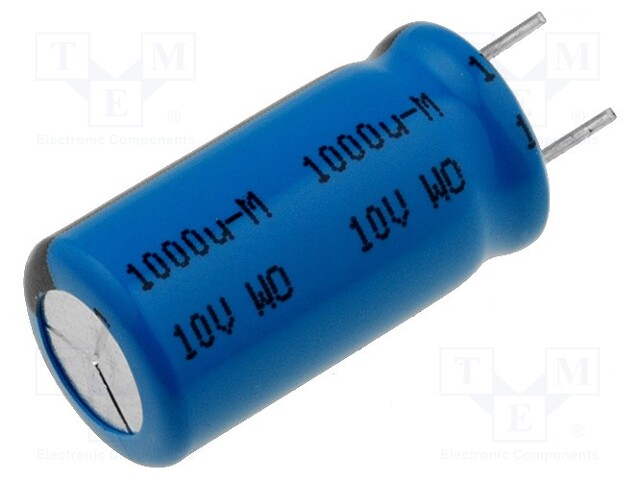 Capacitor: electrolytic; low impedance; THT; 1000uF; 10VDC; ±20%