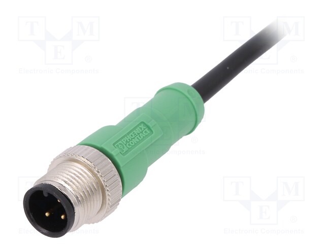 Connection lead; M12; PIN: 3; straight; 5m; plug; 250VAC; 4A; 250VDC