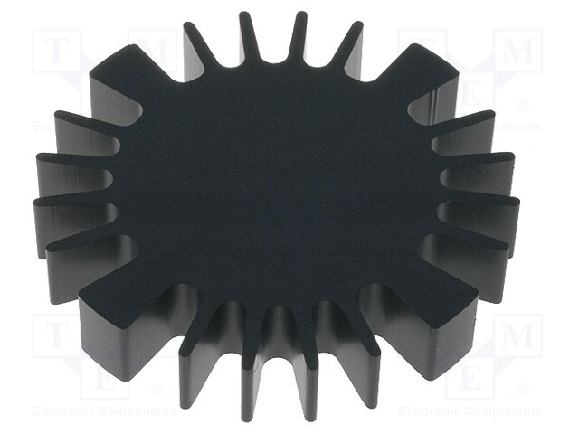 Heatsink; LED; Ø: 60mm; H: 10mm; 2.1K/W; Colour: black