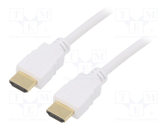 Cable; HDCP 2.2,HDMI 1.4; HDMI plug,both sides; PVC; 2m; white