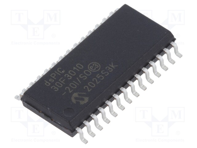 DsPIC microcontroller; SRAM: 1024B; Memory: 24kB; SO28; 2.5÷5.5VDC