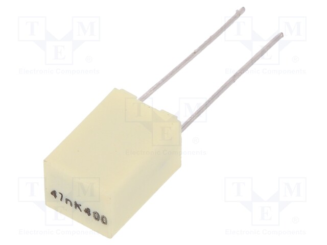 Capacitor: polyester; 47nF; 200VAC; 400VDC; Pitch: 5mm; ±10%