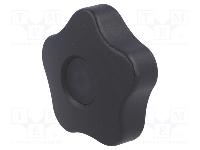 Knob; Dia: 63mm; M12; 26mm; H: 37mm; technopolymer (PP); black