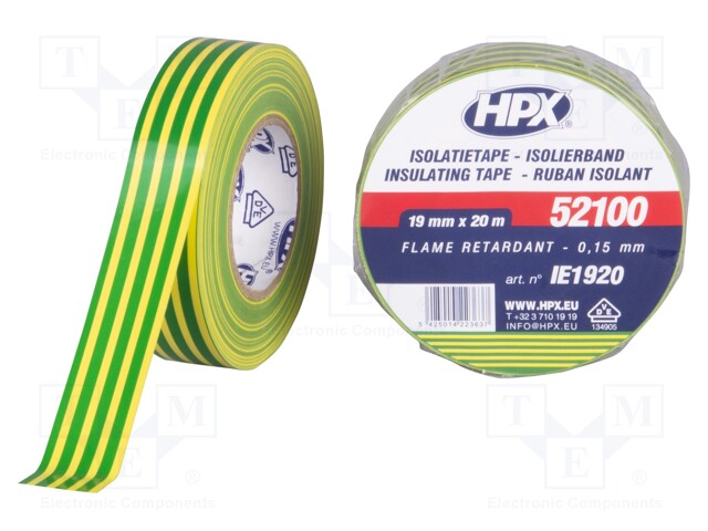 Tape: electrical insulating; W: 19mm; L: 20m; D: 0.15mm; rubber; 125%