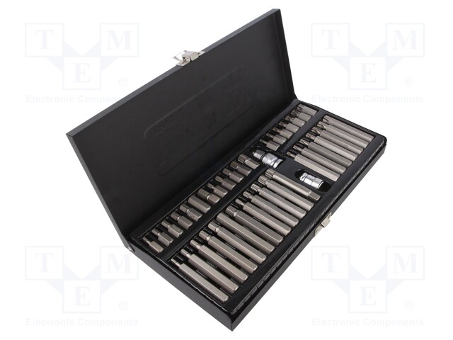 Screwdriver bits; Pcs: 40; Package: metal case