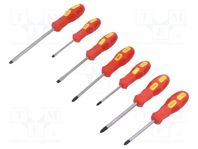 Kit: screwdrivers; Pcs: 7; insulated; 1kVAC