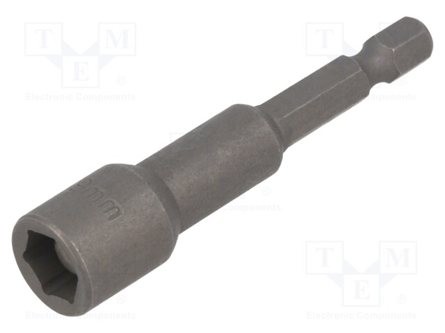 Screwdriver bit; hex socket; Socket: HEX 9mm; Overall len: 66mm