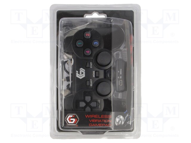 Gamepad; black; USB B mini; wireless; Features: analog joysticks