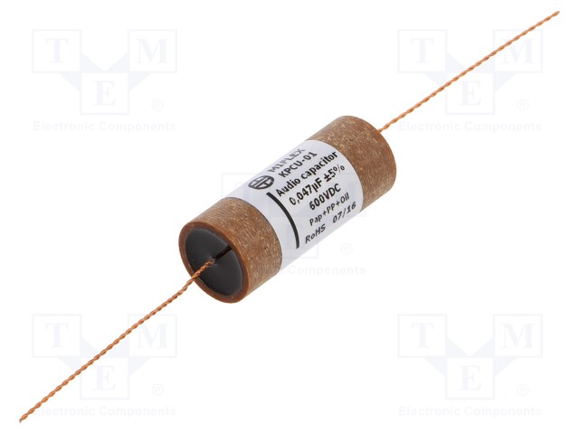 Capacitor: copper-polypropylene-paper; 0.047uF; 600VDC; ±5%