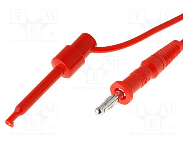 Test lead; PVC; 0.95m; red; 10A; 60VDC; Mat: ABS