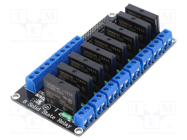 Module: relay; solid state relay; Channels: 8; 5VDC; max.240VAC; 2A