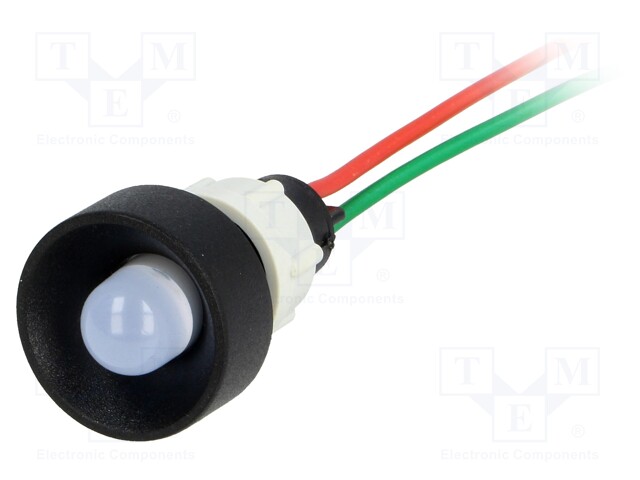 Indicator: LED; recessed; 24VDC; 24VAC; Cutout: Ø13mm; IP40; plastic