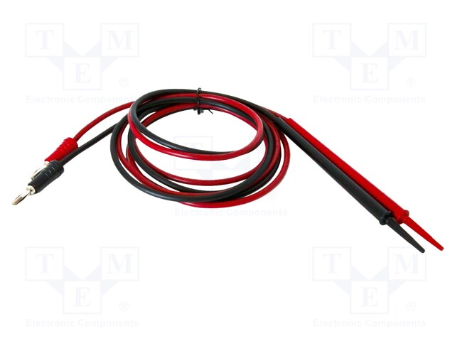 Set of test leads; Len: 1.2m; black,red; Insulation: PVC