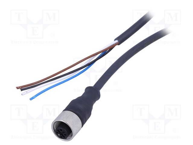 Connection lead; M12; PIN: 4; straight; 2m; plug; 250VAC; 4A; IP67