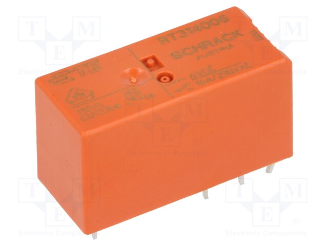 Relay: electromagnetic; SPDT; Ucoil: 6VDC; 16A/250VAC; 16A/24VDC