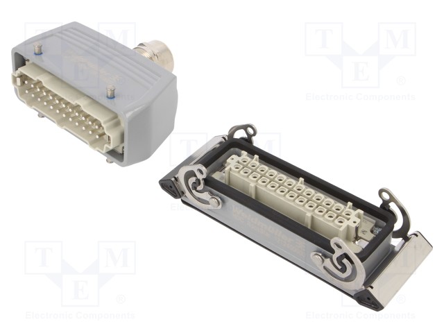 Connector: HDC; male + female; plug + socket; HE; PIN: 24; 24+PE