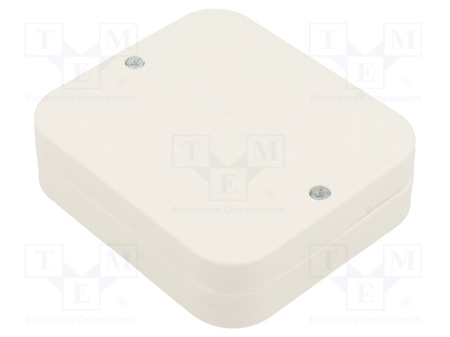 Enclosure: junction box; X: 80mm; Y: 90mm; Z: 24mm; wall mount; IP20