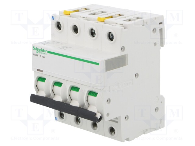 Circuit breaker; 400VAC; Inom: 10A; Poles: 3+N; DIN; Charact: B; 6kA