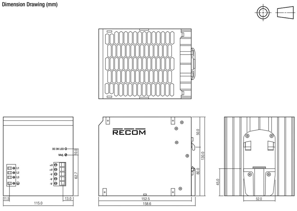 Power supply: switched-mode; 480W; 24VDC; 22.5÷29.5VDC; 20A; 2000g