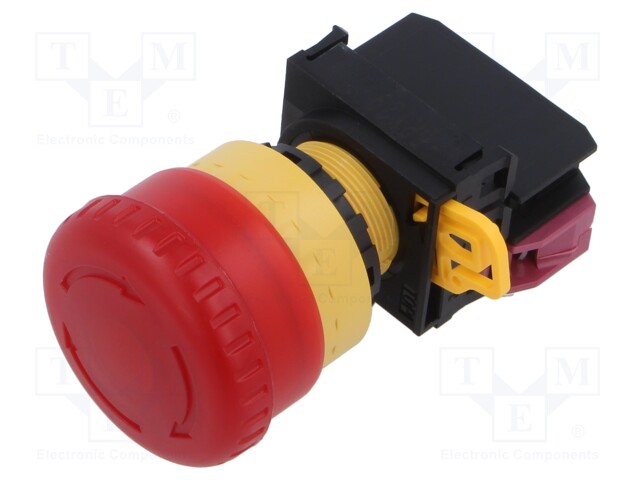 Emergency Stop Switch, SPST-NC, Push-Pull, Screw, 10 A, 120 V