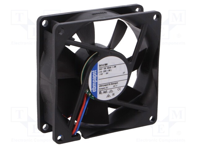 Fan: DC; axial; 80x80x25mm; 58m3/h; 27dBA; ball bearing; 2600rpm