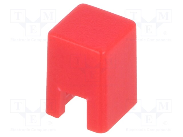 Button; square; Application: B3F-1,B3F-3,B3FS; 4x4mm; Colour: red