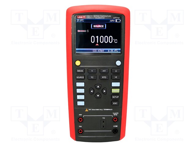 Meter: calibrator; thermocouple; VDC: 50mV,500mV,30V; Unit: °C,°F