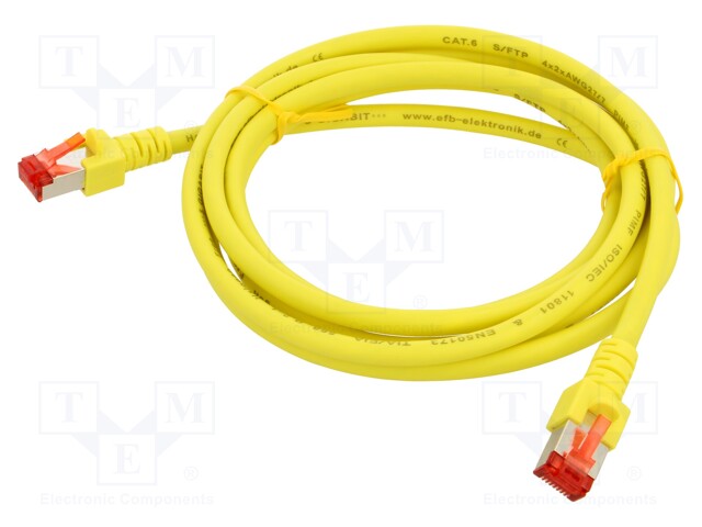 Patch cord; S/FTP; 6; stranded; Cu; LSZH; yellow; 2m; 27AWG