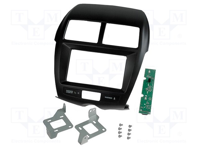 Radio mounting frame; Mitsubishi; 2 DIN; black