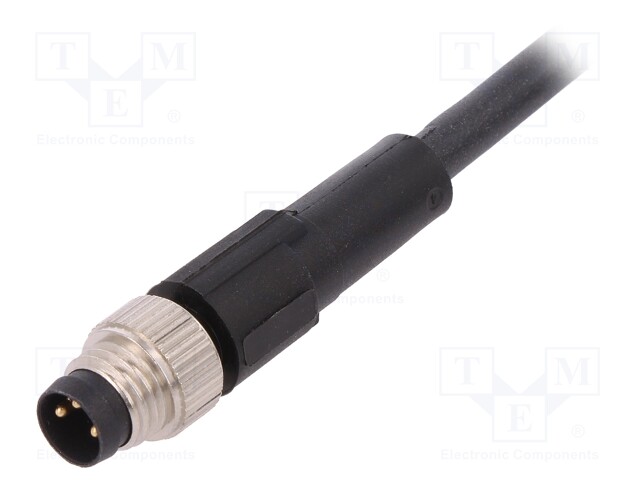 Connection lead; M8; PIN: 3; straight; 10m; plug; 60VAC; 4A; -25÷80°C