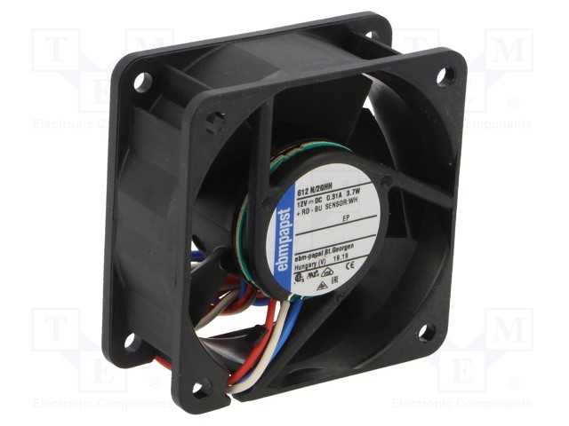 Fan: DC; axial; 60x60x25mm; 56m3/h; slide bearing; 6350rpm