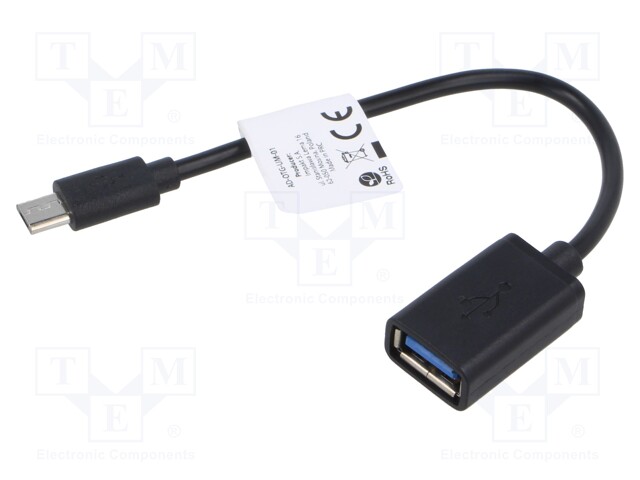 Adapter cable; USB 2.0; USB A socket,USB B micro plug; 0.15m