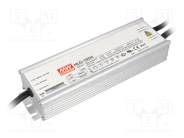 Power supply: switched-mode; LED; 200W; 95÷190VDC; 1050mA; IP67