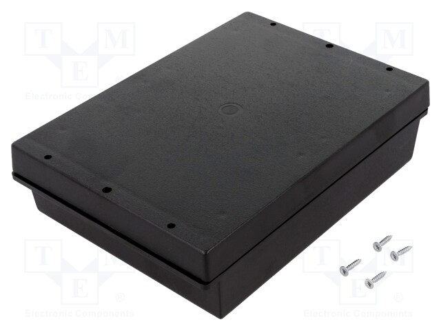 Enclosure: multipurpose; X: 144mm; Y: 198mm; Z: 53mm; ABS; black; IP65