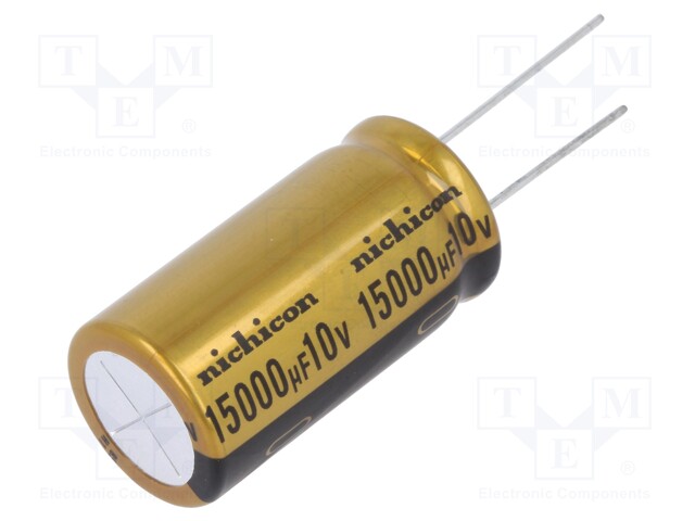 Capacitor: electrolytic; THT; 15000uF; 10VDC; Ø18x35.5mm; ±20%