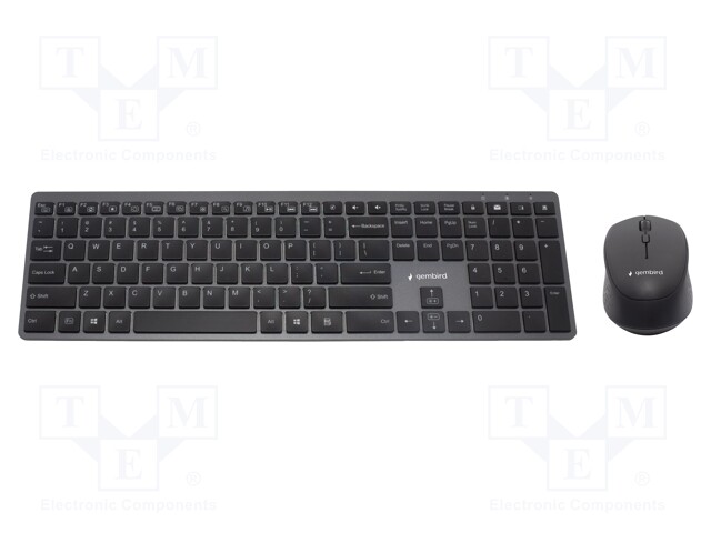 Keyboard and optical mouse; black; USB C; wireless,PT layout