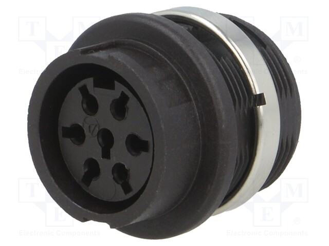 Socket; DIN; female; w/o contacts; PIN: 7; Layout: 360°; 300V; IP40