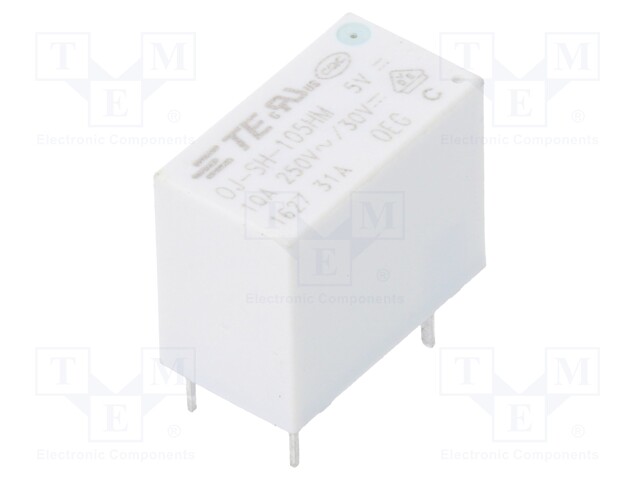 Relay: electromagnetic; SPST-NO; Ucoil: 5VDC; 10A/250VAC; 10A; 9g