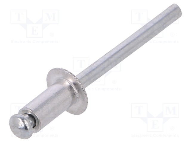 Rivet; aluminium; Rivet diam: 4.8mm; L.rivet: 9.6mm; 50pcs.