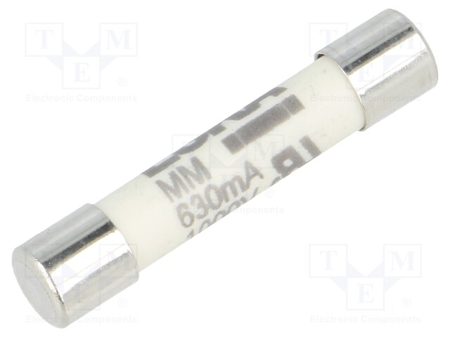 Fuse: fuse; ultra rapid; 630mA; 1kVAC; ceramic,cylindrical; brass