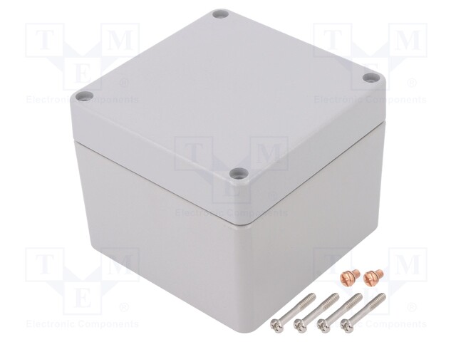 Enclosure: multipurpose; X: 100mm; Y: 100mm; Z: 81mm; aluminium; grey