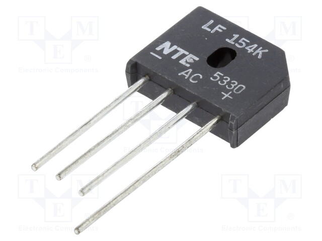 Single-phase bridge rectifier; Urmax: 600V; If: 6A; Ifsm: 250A; THT