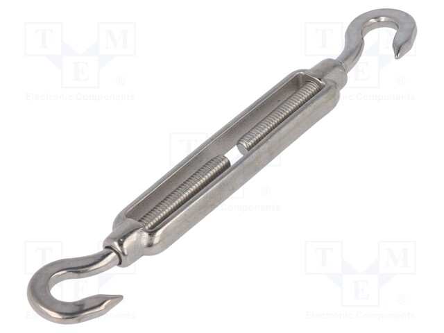 Turnbuckle; acid resistant steel A4; for rope; hook/hook; 8mm