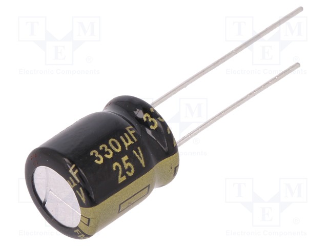 Capacitor: electrolytic; low impedance; THT; 330uF; 25VDC; ±20%