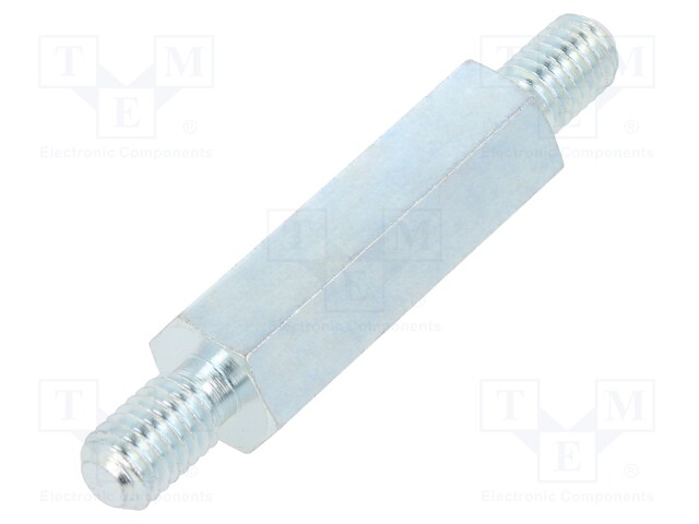 Screwed spacer sleeve; 40mm; Ext.thread: M8; hexagonal; steel