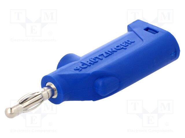 Plug; 4mm banana; 16A; 60VDC; blue; Max.wire diam: 4mm