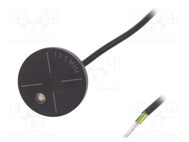 RFID reader; 35.8x21.5mm; 1-wire; 12V; f: 13,56MHz; Range: 40mm