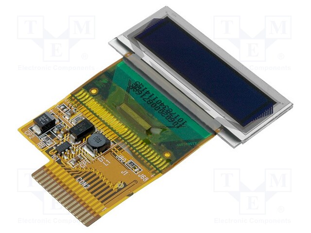 Display: OLED; graphical; 2.2"; 128x32; Dim: 62x24x2.35mm; blue