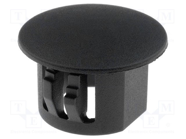 Stopper; polyamide; Øhole: 12.7mm; H: 10.6mm; black; UL94V-2