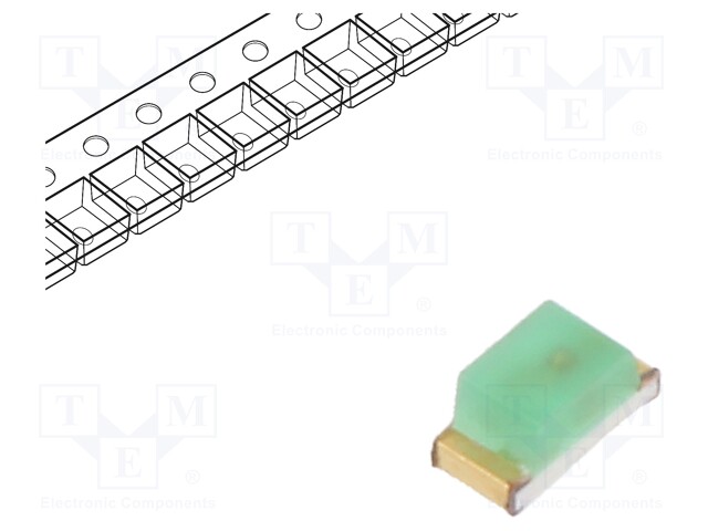 LED; SMD; 0603; green; 3÷8mcd; 1.6x0.8x0.75mm; 160°; 2.2÷2.5V; 20mA